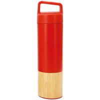3547-K Bambu Termos - Kırmızı - 28,5 x 7,5 cm