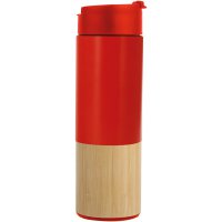 3545-K Bambu Termos - Kırmızı - 18,5 x 8,5 cm