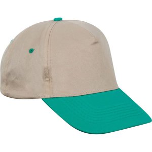 0301-BJYSL Polyester Şapka - Bej & Yeşil Siper